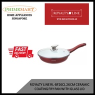 Royalty Line RL-BF26CL 26cm Ceramic Coating Fry Pan with Glass Lid