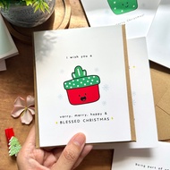Cute Christmas Card - 6 Designs - Wife Husband Mom Dad Gf Bf Friend Christmas Greeting Gift Card
