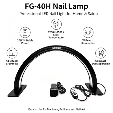 Led Moon Light for Nail Table Yidoblo FG40H Lash Extension Beauty Work Desk Lamp with Power Adapter 
