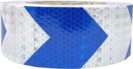 [ALL STAR TRUCK PARTS] Blue Arrow Reflective Tape, 2" Hazard Warning Tape Waterproof - High Intensity Reflector Conspicuity Safety Tape Strong Adhesive Crystal Lattice Blue Arrow (2 IN x 30 FT)