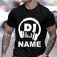 T Shirts for Men Personalized Customized DJ Shirt with Name Funny Disc T-shirts Custom DJ Tee Techno