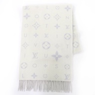 成色極佳☆LOUIS VUITTONM97659 雷克雅未克雲朵圍巾，100% 羊絨，淺灰色，現款，正品，帶原裝盒，意大利​​製造，女士款，零售價 163,900 日元