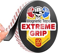 X-bet MAGNET Flexible Magnetic Strip - 1/2 Inch x 10 Feet Magnetic Tape with Strong Self Adhesive - 
