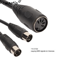 CARNATIOGV 5Pin Din Female to 2 5Pin Din Male, 5 Cores Flexible Sound Connecting Cable, Durable Plug