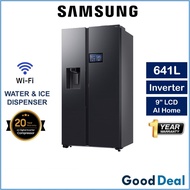 Samsung RS90F65DNFME 641L Side by Side Inverter AI Refrigerator | 9" LCD Ccreen | Water Ice Dispense
