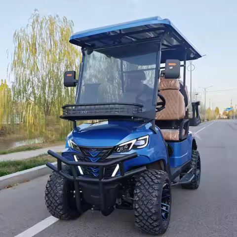 Golf Cart Built-In 5000W AC Motor Electric Golf Cart 14-Inch Off-Road Tires Independent Suspension T