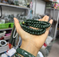 สร้อยแขน/สร้อยคอกรีนโอเชี่ยนหยกเจไดต์ Burmese Green Ocean 7.5มิล