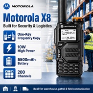 200Channels MOTOROLA Walkie Talkie X8 Dual-band u/vhf Radio FM Frequency replication 5500mAh Battery
