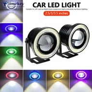 TIMEKEY 2Pcs 30W Car Fog Lights Driving DRL Lamp COB Angel Eye 64/76/89mm Ambient Lamps Waterproof D