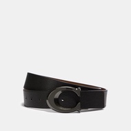 [READY STOCK MY] Men Sig Bckl Cut To Size Rvrsible Belt 38 Mm In Gunmetal/Black/Dark Saddle (CQ013)