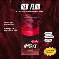 [Qwerky] Red Flag No Bleach Lifting Colour Cream - Vivid Red for Dark Hair - Permanent Dye, No Ammon
