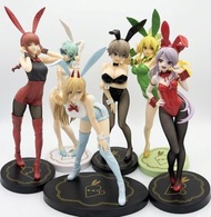 (已開盒)(有原盒)(6隻全走)Furyu Bunnies Figure動漫兔女郎模型：鏈鋸人(真紀真、帕瓦)、刀劍神域(詩乃、莉法)、宇崎學妹想要玩！(宇崎花)、Overlord(夏提雅)