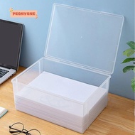PEONYTWO Storage Box, Transparent Plastic Home Office Supplies Storage Box,  Dustproof a4 Paper Orga