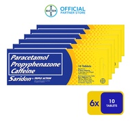 SARIDON® Paracetamol/Propyphenazone/Caffeine Tablet for Fast Headache Relief Grab n Go Pack 10s x6 – analgesic /antipyretic used for the fast and effective relief of headache, toothache, menstrual discomfort, postoperative and rheumatic pain, and fever