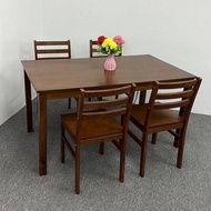 Ready Stock EWJ 1008 Solid Wood Dining Table Chair Set Oak Walnut 4 6 8 Seater / Set meja makan kayu