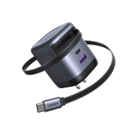 【Nexode】UGREEN GaN 65W Bộ sạc nhanh cáp sạc có thể gập lại 70cm Support Super Fast Charging 2.0 - iP