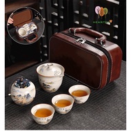 Chinese Style Travel Bag Tea Set 5in1 Teapot Set in 1 Travel Bag