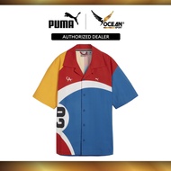 Puma BMW MMS Men Calder Woven Collar Blouse Shirt - Pop Red - AOP 62465520