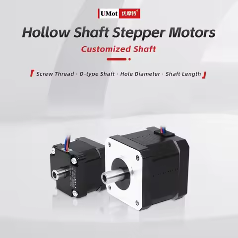 UMOT DC 24V Micro Stepper Motor 28mm Nema 11 Hollow Shaft 8mm Double Output Motor Nema11 Mini Motor 