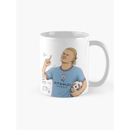 Erling Haaland Cartoon Illustration Goal Machine Football Fan Art Funny Soccer Sticker Manchester In