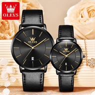 OLEVS Jam Tangan Original Waterproof Quartz Leather Fashion Casual Couple Watch 5869