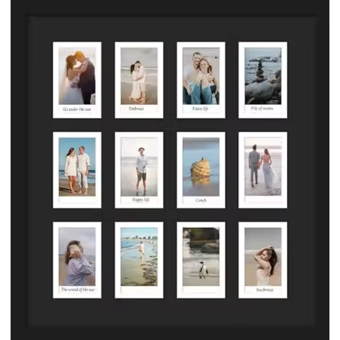 12.2x13.1 Polaroid collage frame for Polaroid 2x3 Mini Instant Prints Photo with 12 Openings, Mini P