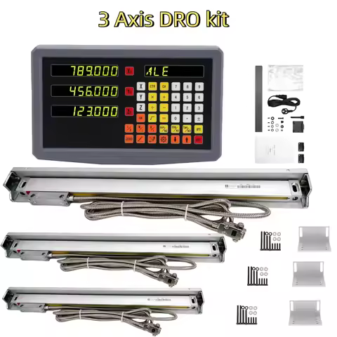 SDS2-3MS High Precision Instruments Lathe & Mill 3 Axis DRO Digital Readout With 3 PCS 5um(0.005mm)