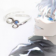 Anime Jujutsu Kaisen Ring Gojo Satoru Blue Eyes Metal Adjustable Rings Fashion Man Woman Cosplay Acc