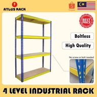 Boltless Rack / Yellow Blue Rack / Heavy Duty Rack / Industrial Duty Rack / Solid Rack / 4 level rac