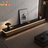 Solid Wood TV Console Cabinet Rock Board TV Console With Ambient Light TV Cabinet Long Strip Platfor