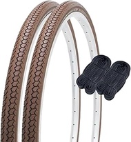 Shinko 60197 27 Inch Bicycle Tires, 0.05 inch (1.2 mm) Thick Tubes, Set of 2 Each Pair Roll, 1.0 x 1