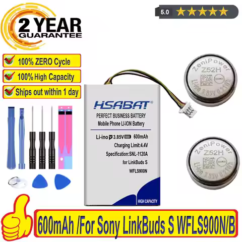 Top Brand 100% New 600mAh Z52H Battery for Sony LinkBuds S WFLS900N/B Truly Wireless Earbud Headphon