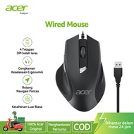 Acer Wired Mouse 4 Adjustable DPI USB Computer Mouse with Side Buttons 1.5m 6 Buttons 3200 DPI Compa