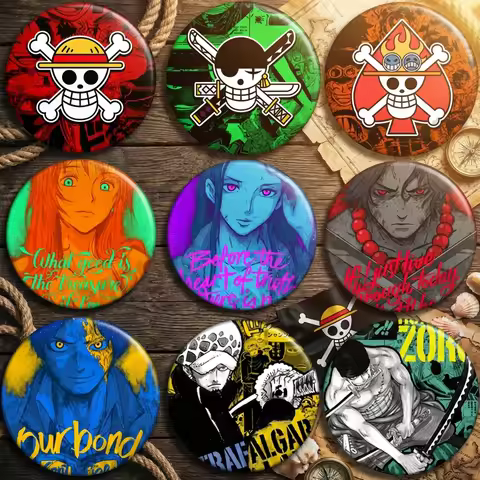One Piece Anime Badge Luffy Ace Zoro Sabo Robin Nami Metal Pin Brooch Accessories Cosplay Collection