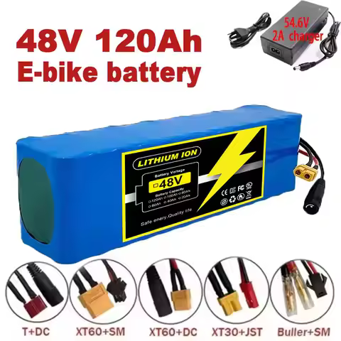 Original 13S3P 48V 120000mAh 120Ah lithium-ion battery pack with 1000W BMS 54.6V 100ah 18650 lithium