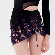 繫帶裙 - 海軍藍花卉/泳衣罩衫 (單賣) BLT083FLBK