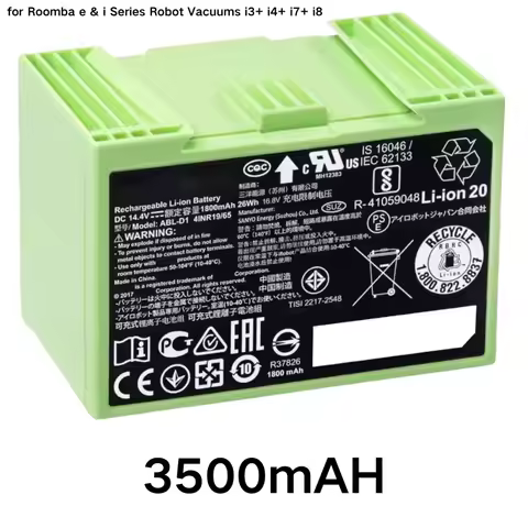 14.4V 3500mAh i7 Battery Replacement for iRobot Roomba e and i Series i7+ e5 7150 7550 i3 3150 i3+ 3