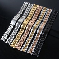 20mm Watch Strap For Seiko NH35 Submariner Case 904L Stainless Steel Sliding Lock For Silver Oyster 