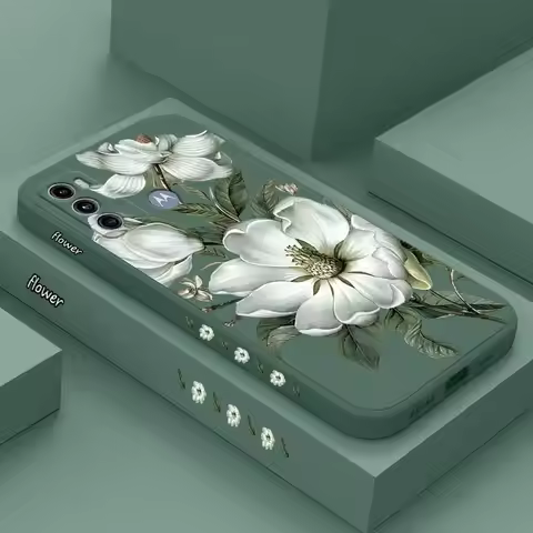 G60 Wild Flower Silicone Phone Case For Motorola Moto G60 G62 G34 G24 G14 G60S G40F G54 G100 G82 G30