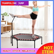 YINGERJAN Hexagon Trampoline Kids &amp; Adult Fitness Home Gym Jumping Bouncer With Adjustable T Bar Handle