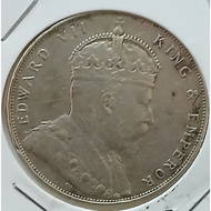 1907 STRAITS SETTLEMENTS KING EDWARD VII 1 DOLLAR SILVER COINS.