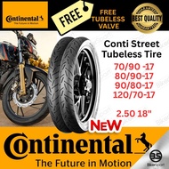 FREE TUBELESS VALVE CONTINENTAL CONTISTREET 79/90 80/90 90/80 120/70 2.50/18 TAYAR TYRE TUBELESS Tah