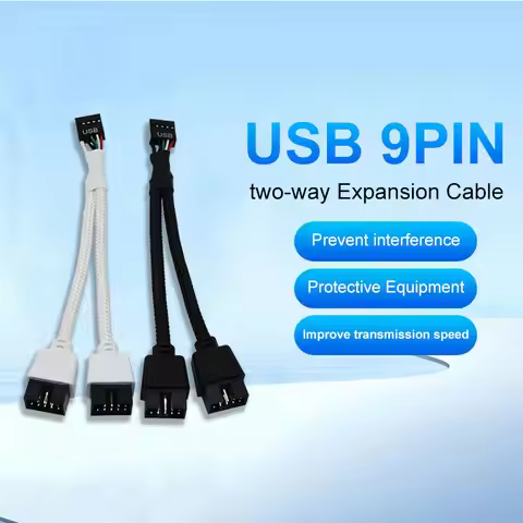 15cm Computer Motherboard 9-Pin Extension Adapter 480Mbps High-Speed USB Expansion Cable, Suitable f