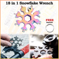 Snowflake 18 in 1 Snow Wrench Screwdriver Portable Bike Camp Hiking Car Repair Tool Outdoor DIY Spaner Pembuka Keychain