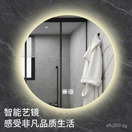 Light Luxury Smart Defogging Bedroom Hotel Lighted Mirror Bathroom Mirror Light with Bathroom Round 