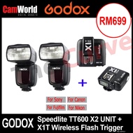 Godox Speedlite TT600 (x2 Unit) +  XT1 Wireless Flash Trigger