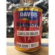 Clear Gloss Emulsion DV-550 Clear 1L Davies Concrete Acrylic Paint 1 Liter
