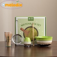 MELODIX Japanese Matcha Tea Set, Matcha Spoon Match Bowl Matcha Brush, Reusable Bamboo Ceramic Tea-M
