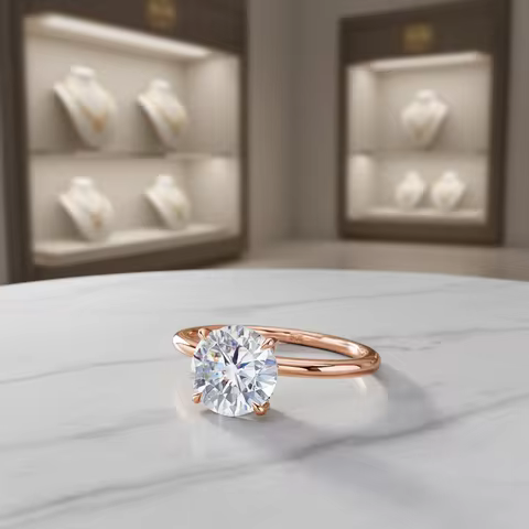 Szjinao 1ct 2ct 3ct 5ct D Color Moissanite Ring Rose Gold For Women Engagement Jewelry With GRA Cert