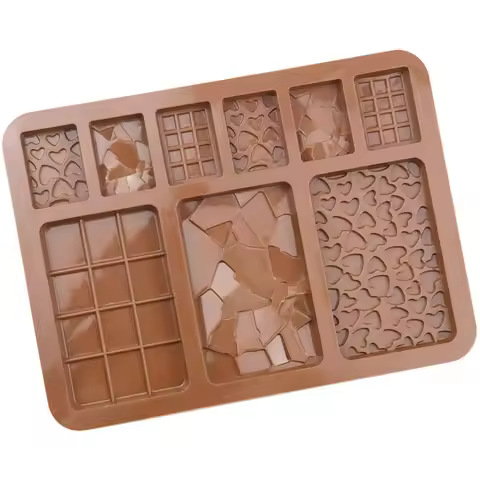 1pc Food Grade Break-Apart Chocolate Molds Non-Stick Silicone Protein and Energy Bar Molds Baking Ut